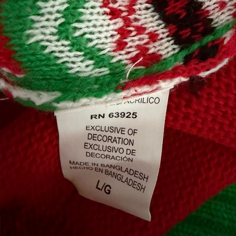 Men’s Ugly Christmas Sweater Gingerbread “BITE ME!” Holiday Pullover Size L NWOT - Picture 9 of 10